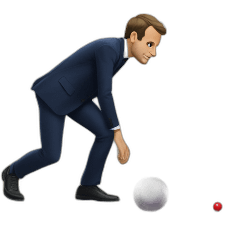 Emmanuel Macron qui joue à la pétanque  emoji