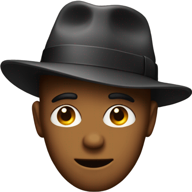 Emoji wearing a fedora emoji