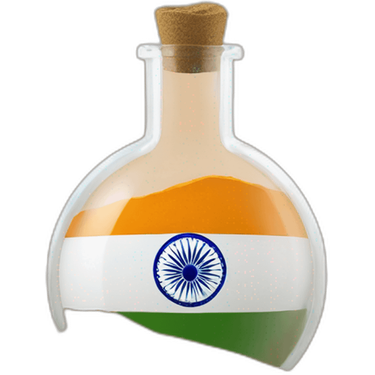 2024 Indian flag in ancient ungravitational flask but flask made with sand emoji