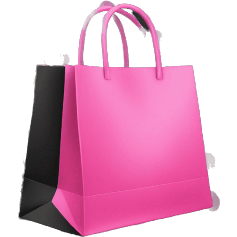 Realistic small black and pink shopping bag emoji