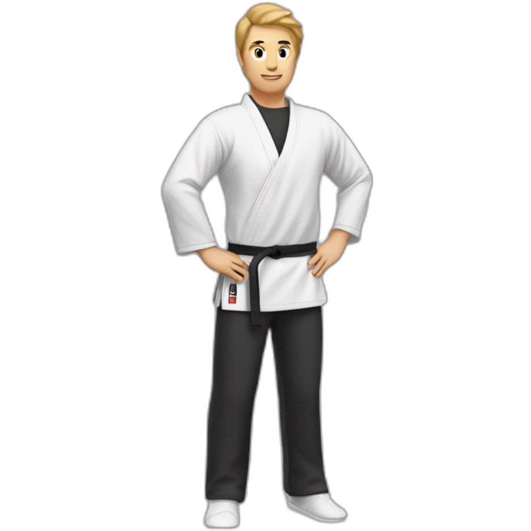 taekwondo teacher with hands behind his back emoji