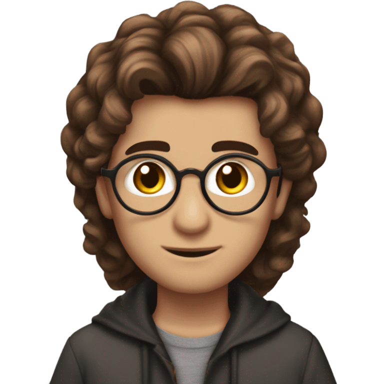 personne cheveux longs ondulés marrons avec tenue harry potter de la maison poufsouffle emoji