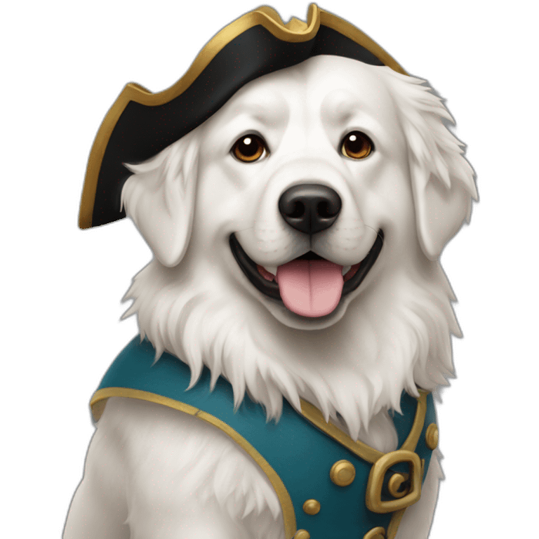 Pyrenees mountain dog White pirate costum emoji