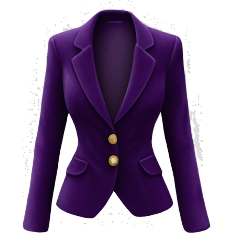 Realistic isolated dark purple velvet feminine fashion blazer. emoji