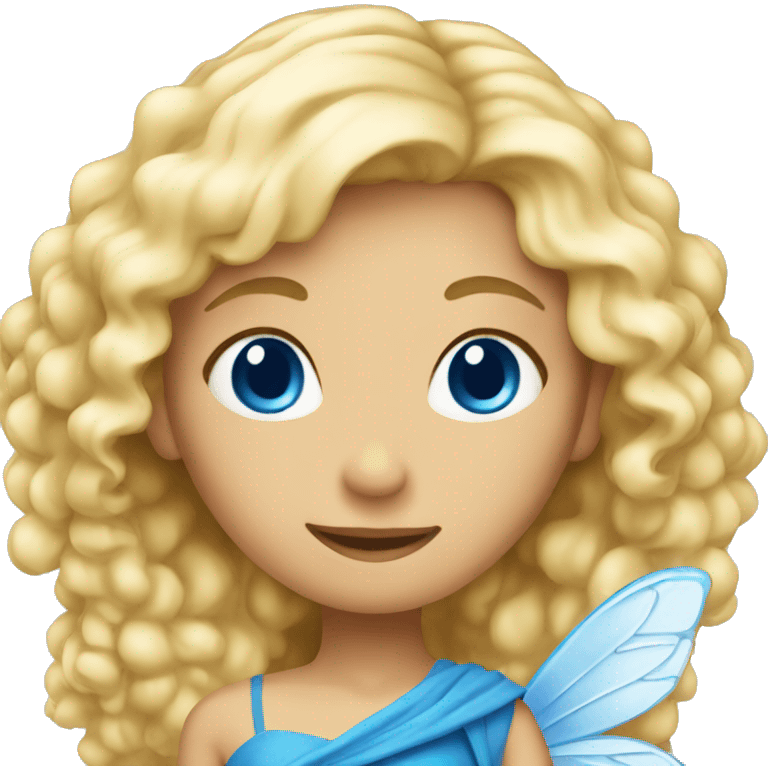 blonde fairy wearing blue dress emoji