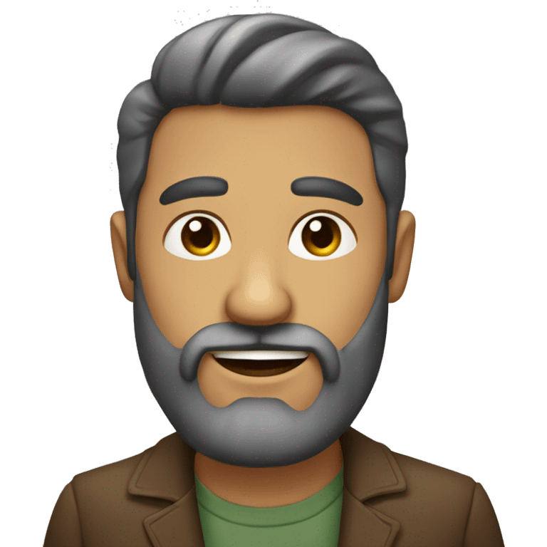 hombre calvo con barba emoji