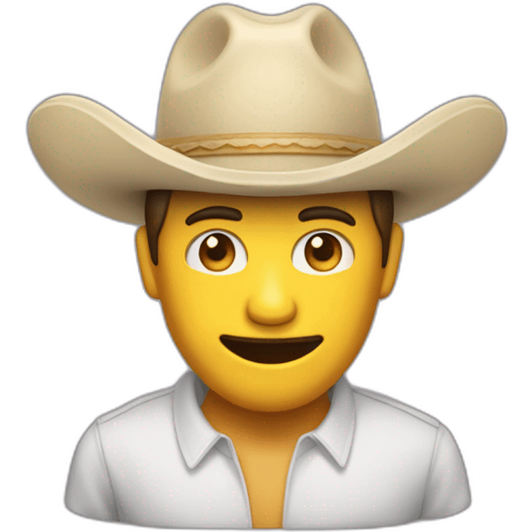 hombre con sombrero agradecido levantando el dedo d emoji