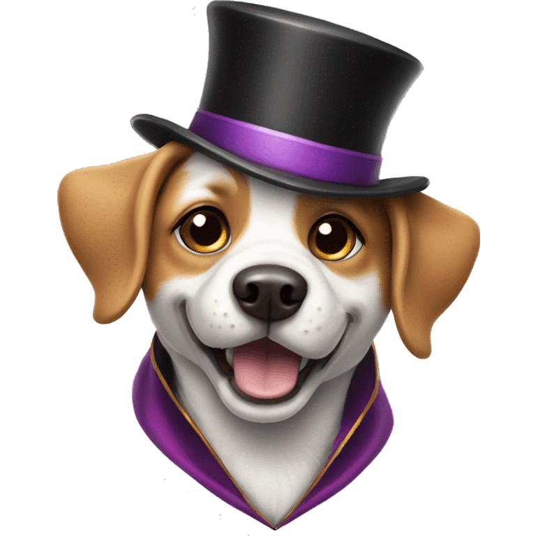  A dog wearing a magician's hat and performing a magic trick. emoji