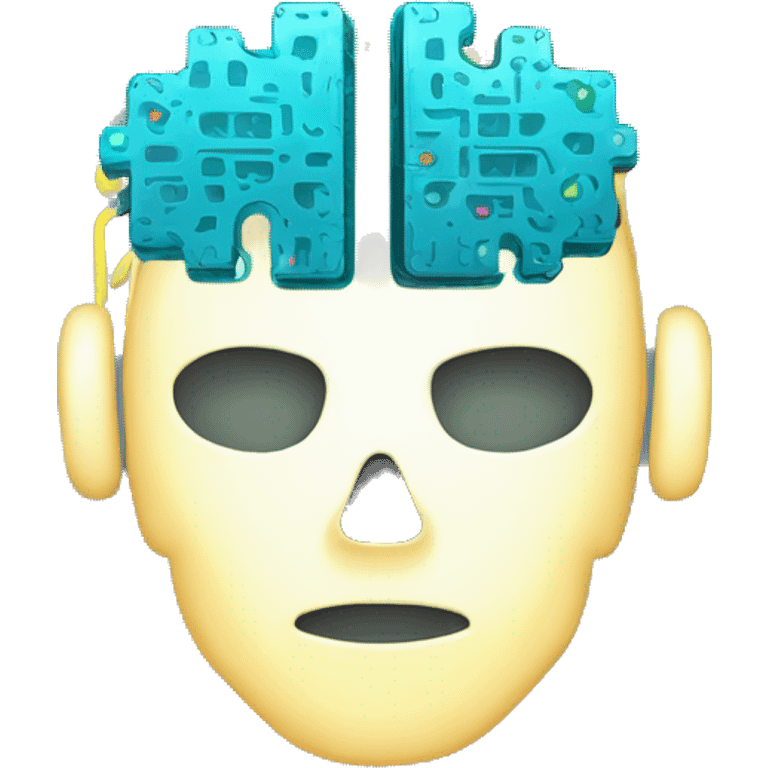 Brain with glowing neurons and computer chip on top emoji