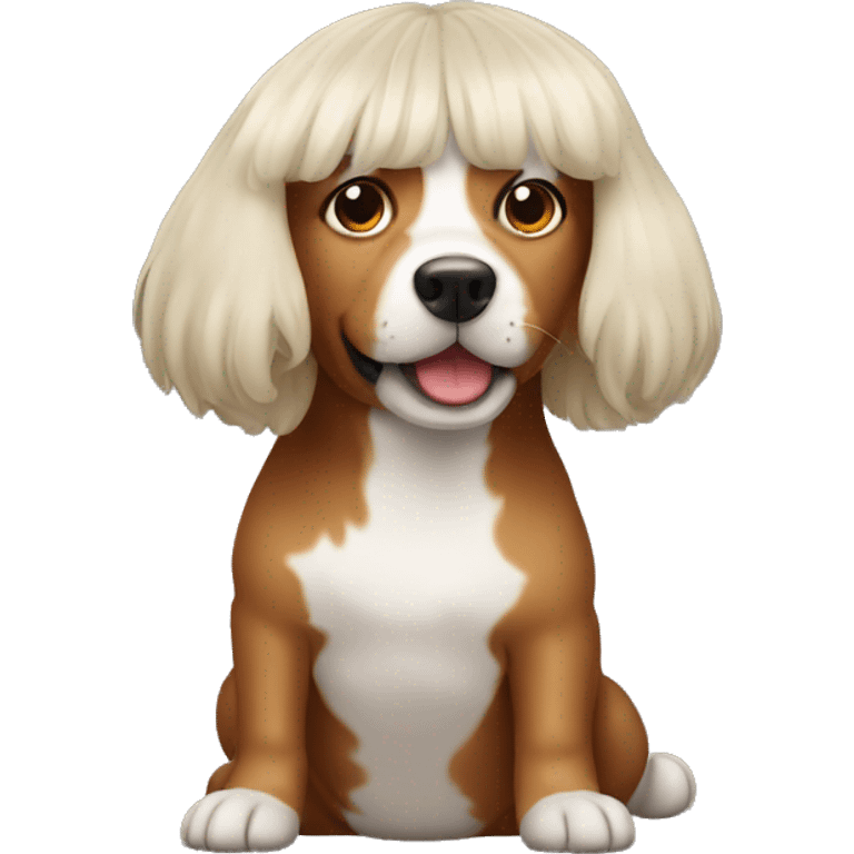 Dog with wig emoji