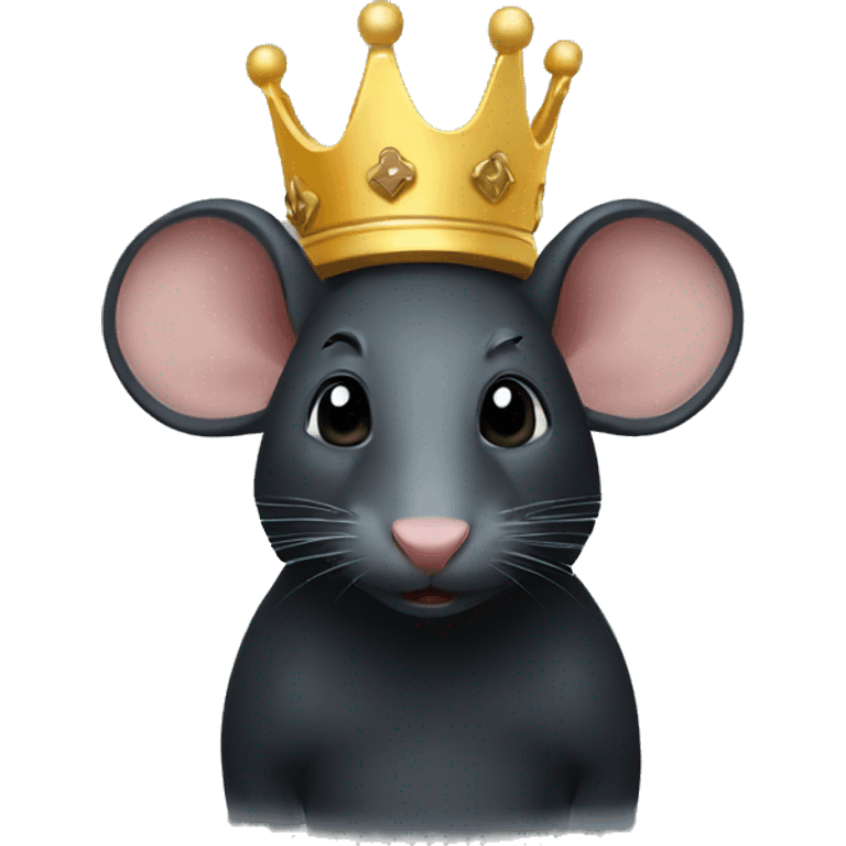 Black rat, crown emoji