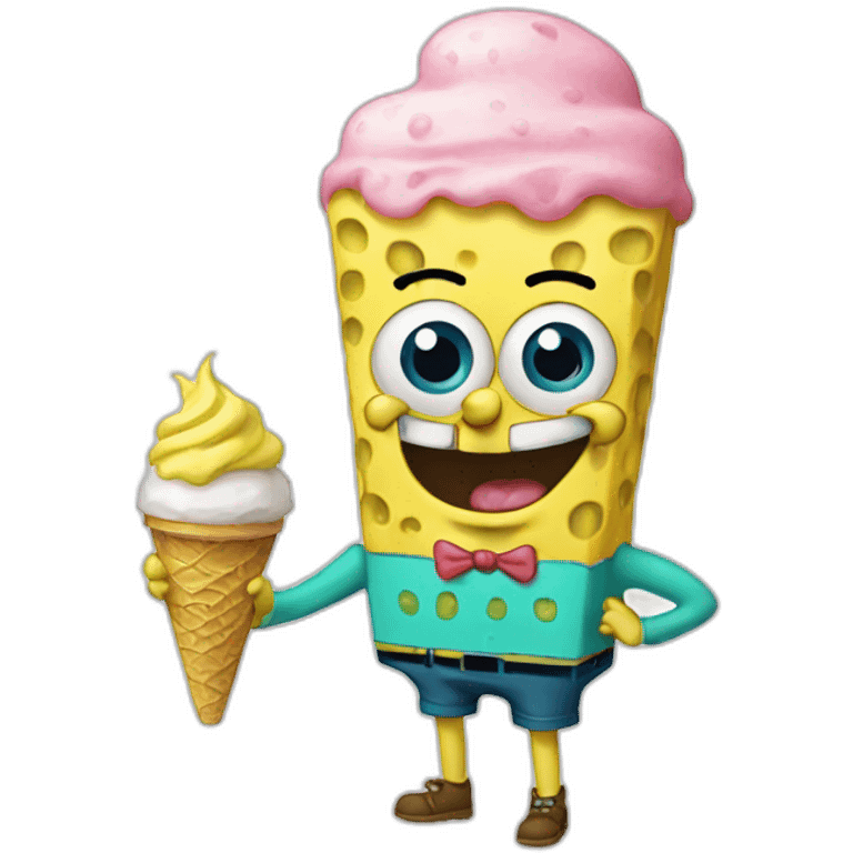 SpongeBob eating ice cream emoji