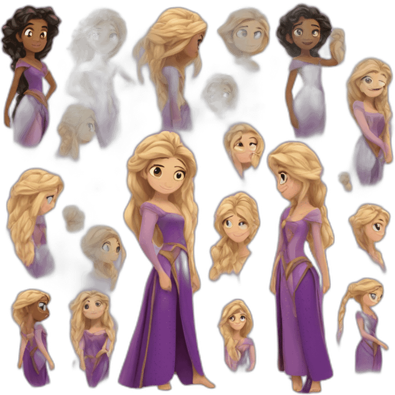 Disney Princess tangled in human style emoji