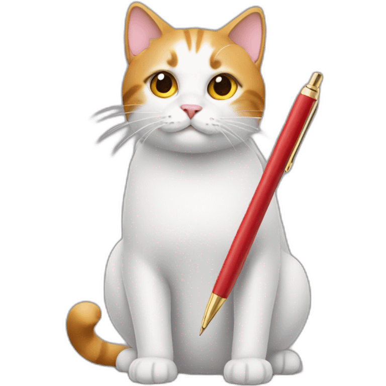 cat use pen emoji