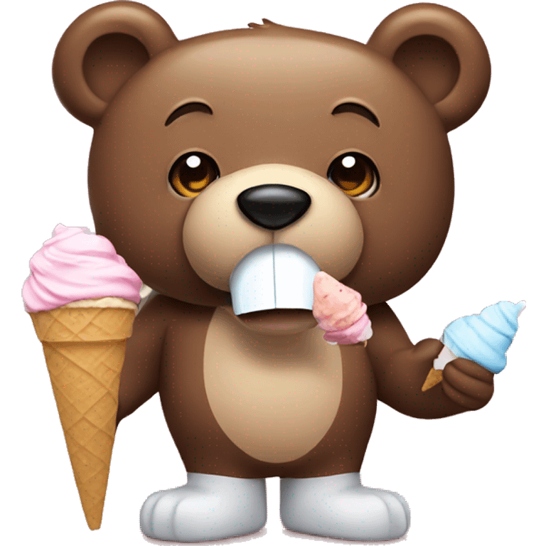 bear eating ice cream emoji