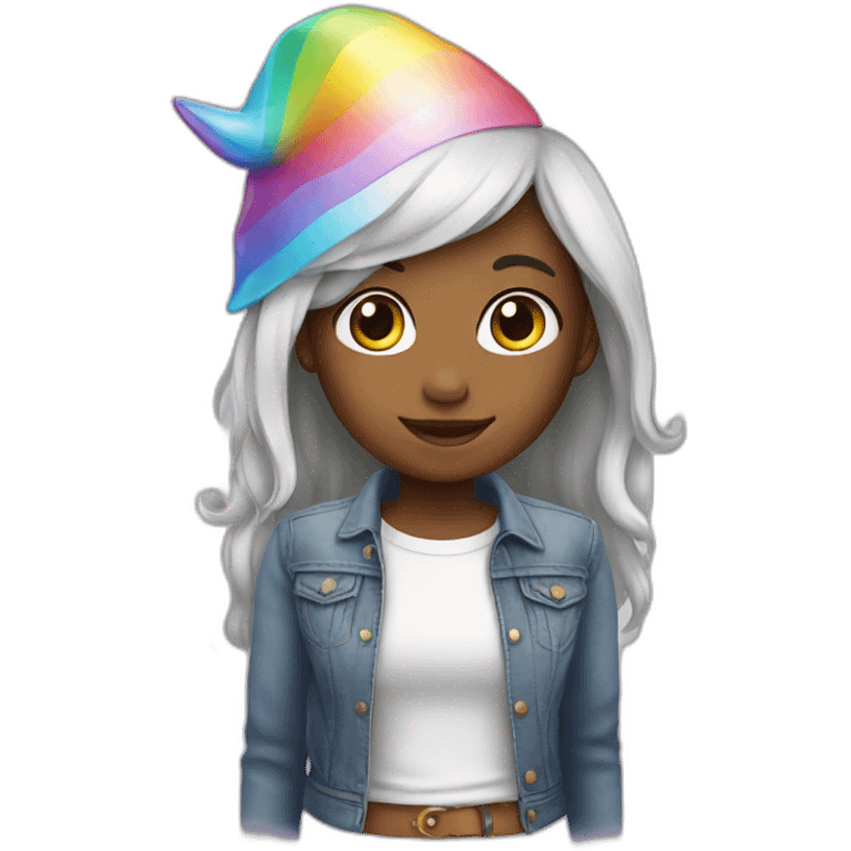 Girl-with-raibow-unicorn-hat emoji