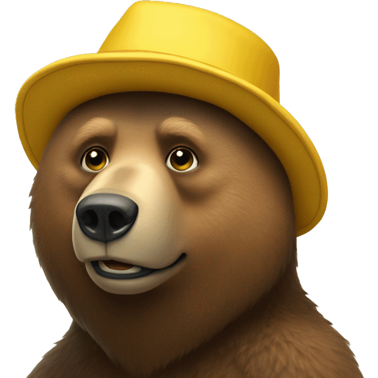 A bear wearing a yellow hat  emoji