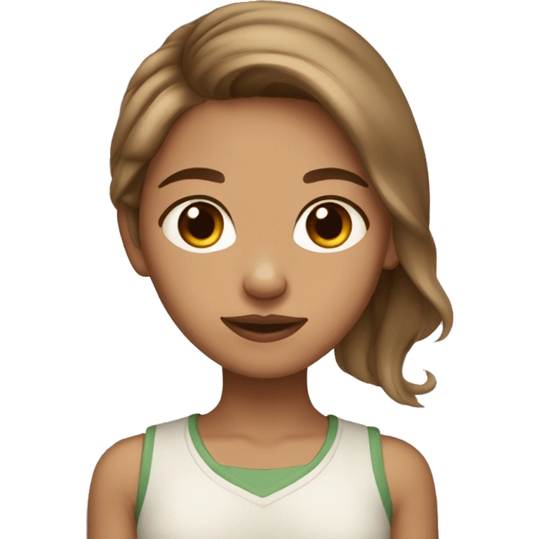 Light brown hair girl with brown eyes and olive skin emoji