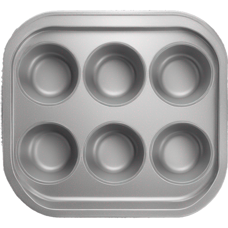 Realistic flat silver metallic muffin pan emoji