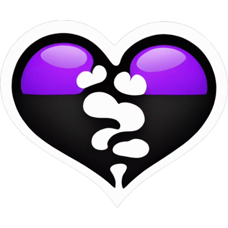 Half black and half purple split heart emoji