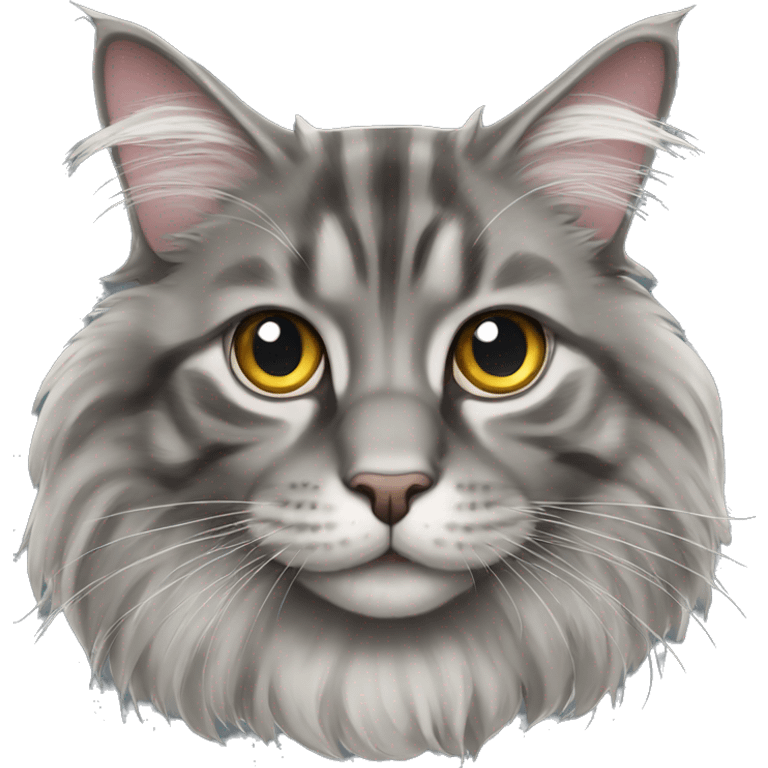 grey maine coon cat emoji