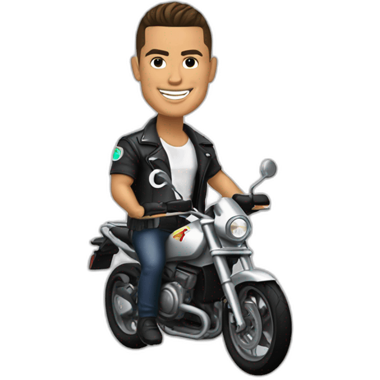 Ronaldo sur une moto emoji