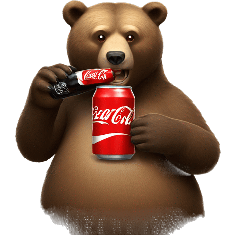 Bear drinking Coca-Cola  emoji