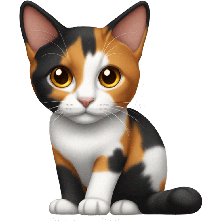 black-Orange-white tail tip-calico-cat emoji