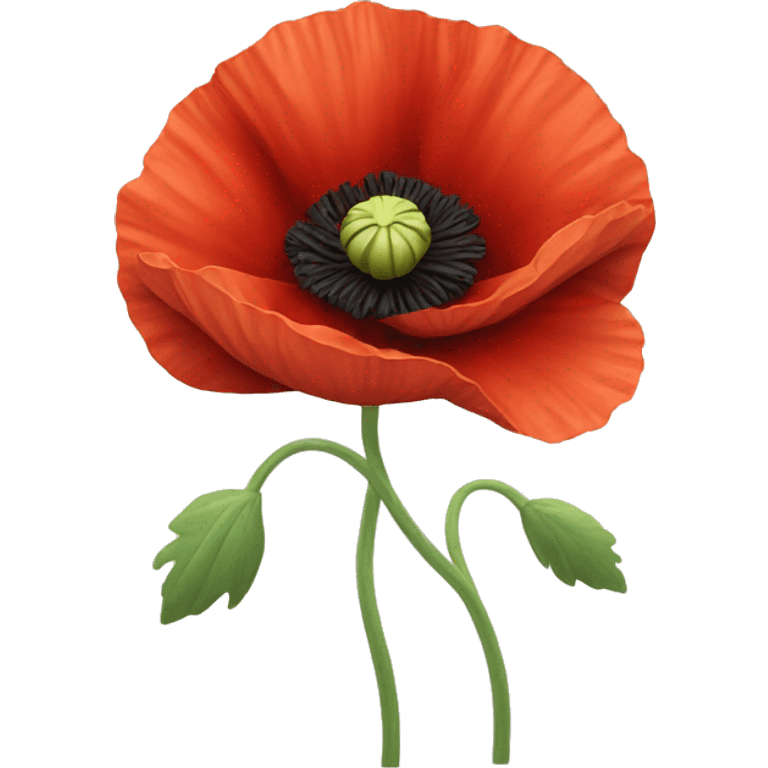 Red poppy flower emoji