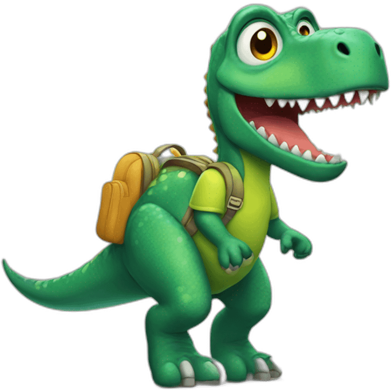 dinosaur going to school emoji