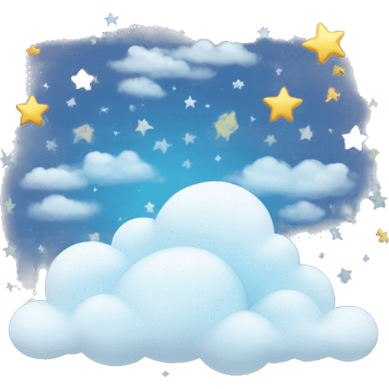 clouds with stars around it  emoji