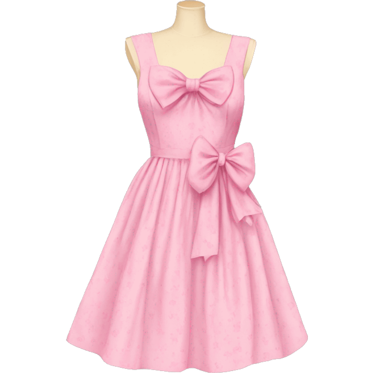 Pink bow Vintage dress  emoji