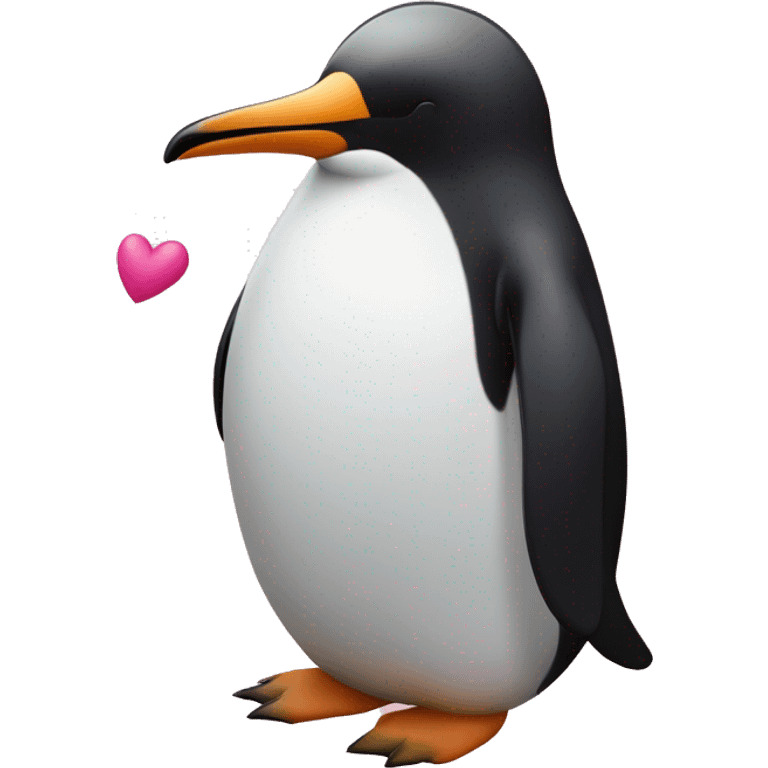 un pinguino con una moñito rosado emoji