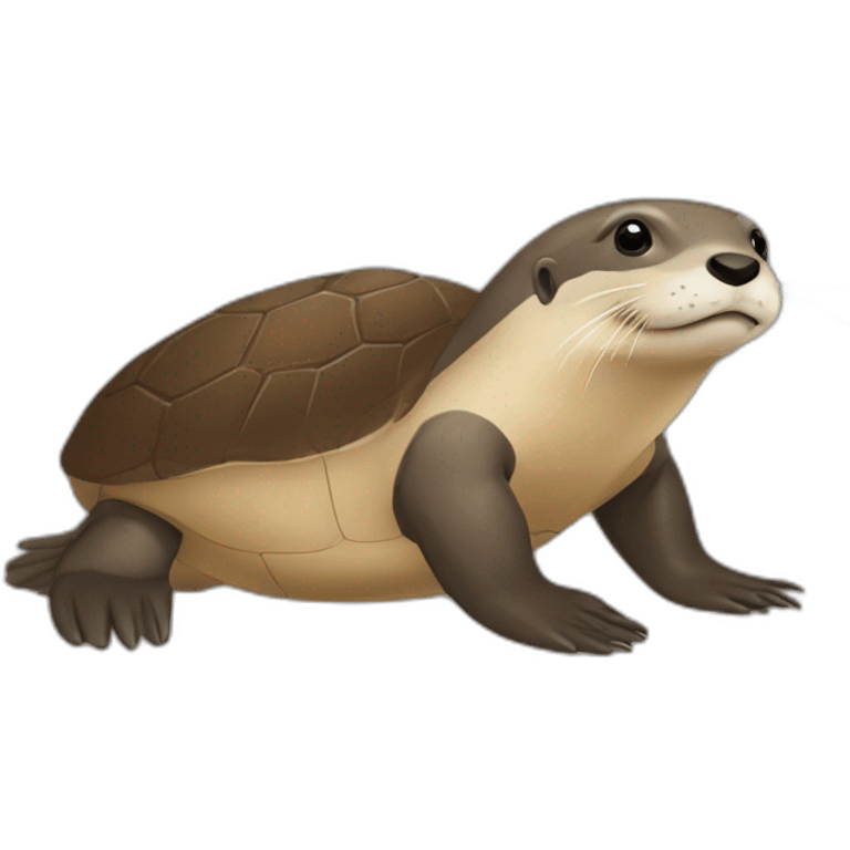 Loutre sur une tortue  emoji