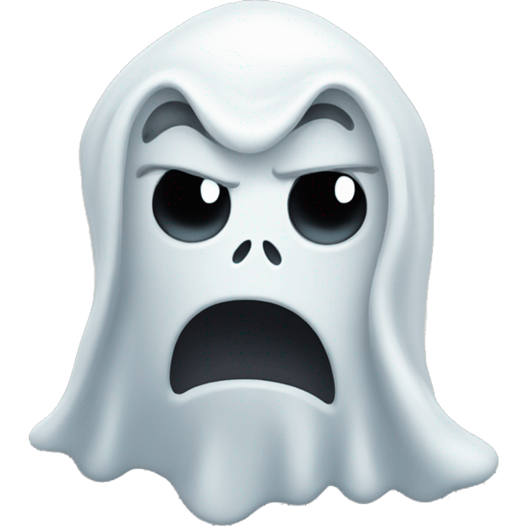 a ghost looking angry emoji