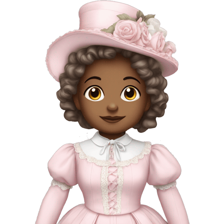 Victorian dress coquette baby pink and white emoji