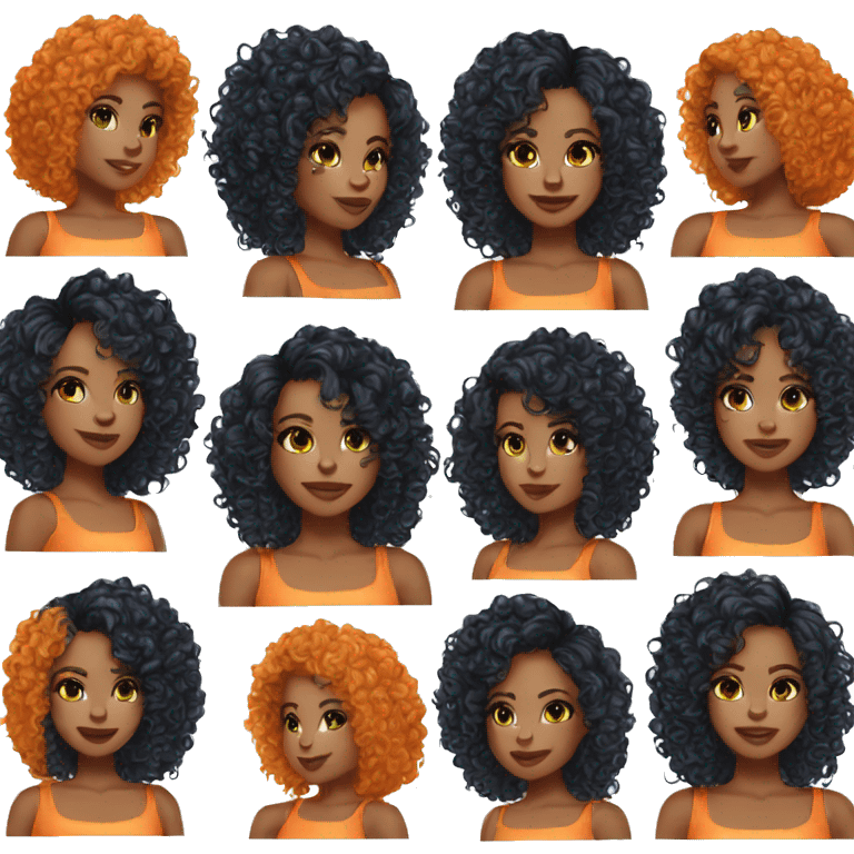 ice spice orange hair short curly hair emoji