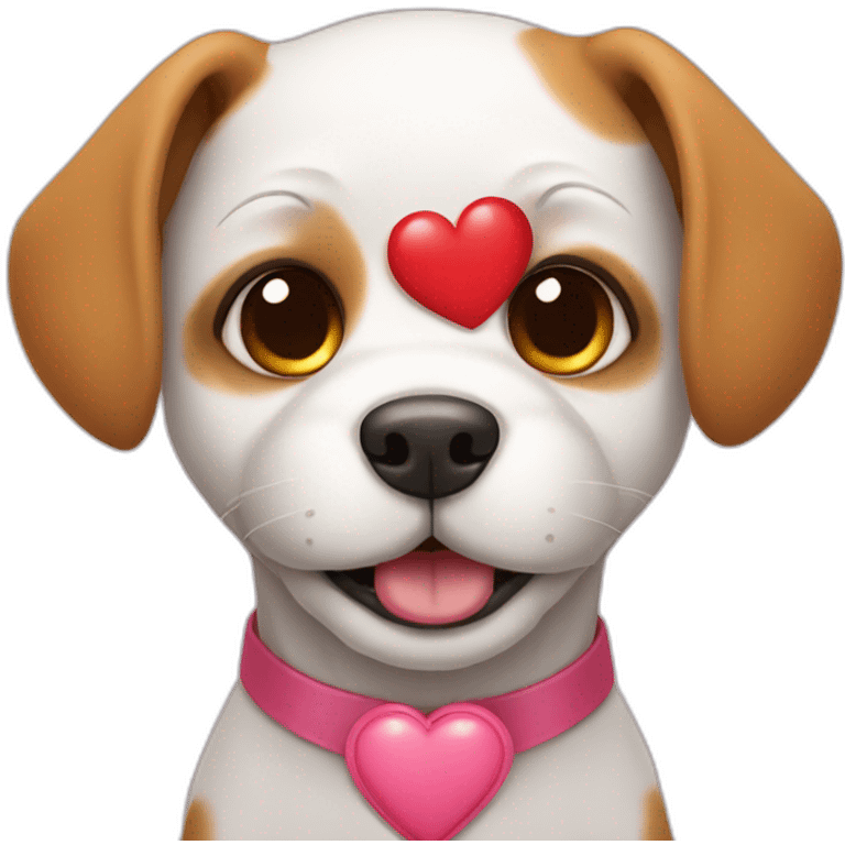 dog with heart emoji