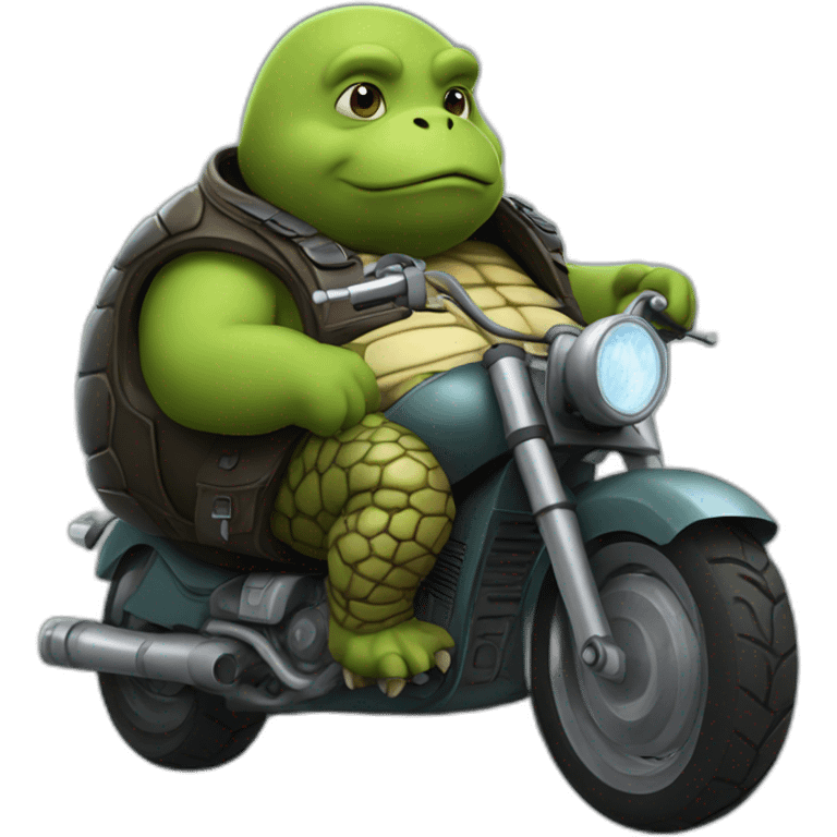 fat turtle man with a motocycle emoji