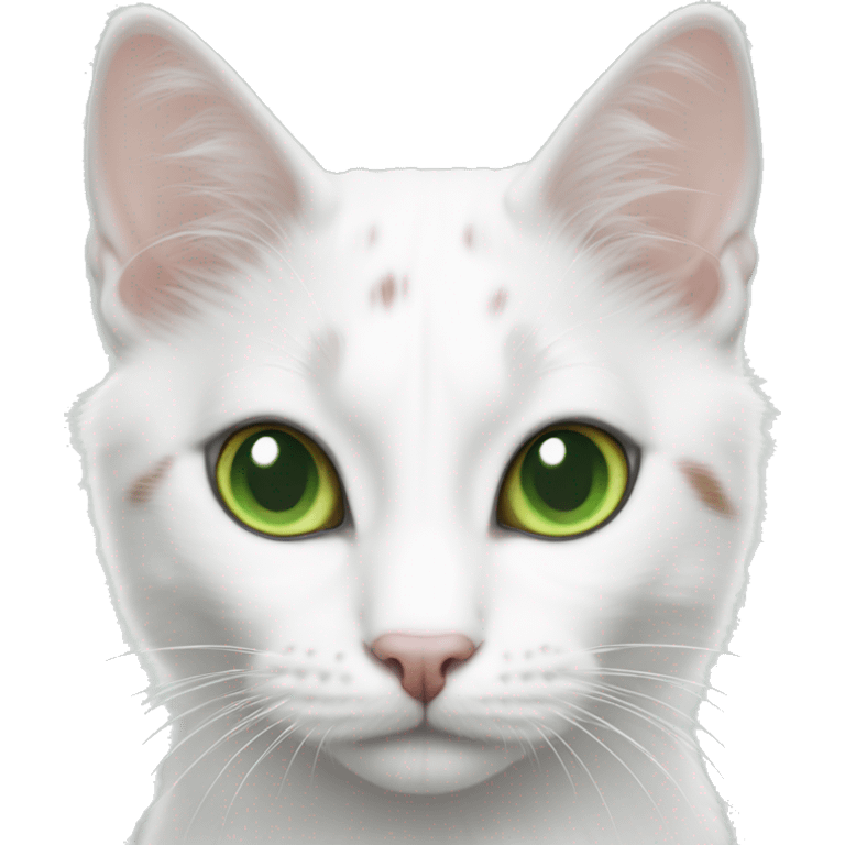 Turkish van white gray with green eyes  emoji