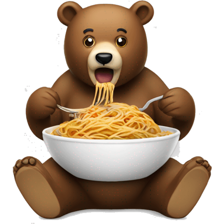 A bear eating spaghetti  emoji