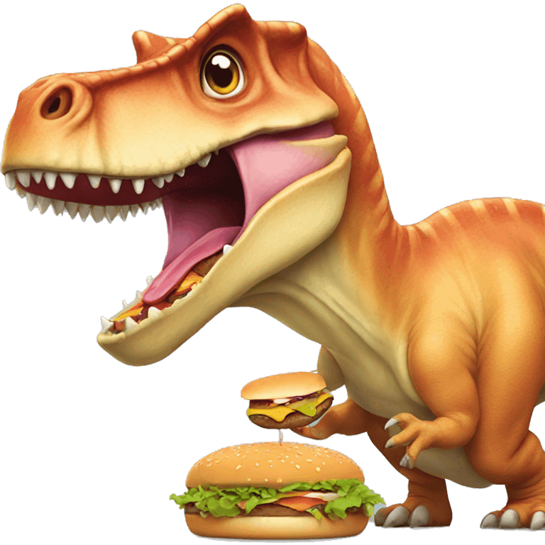 Dinosaur eating a burger  emoji