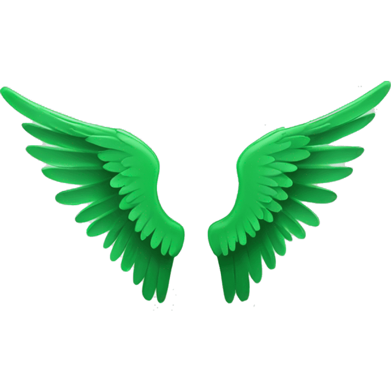 Simple angel wings, green color, white. emoji