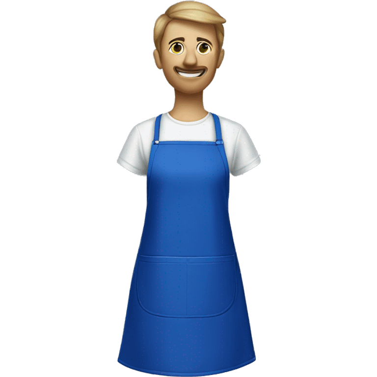 Realistic isolated cobalt blue kitchen apron. emoji