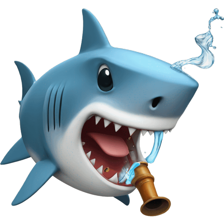 shark smoking a water pipe emoji