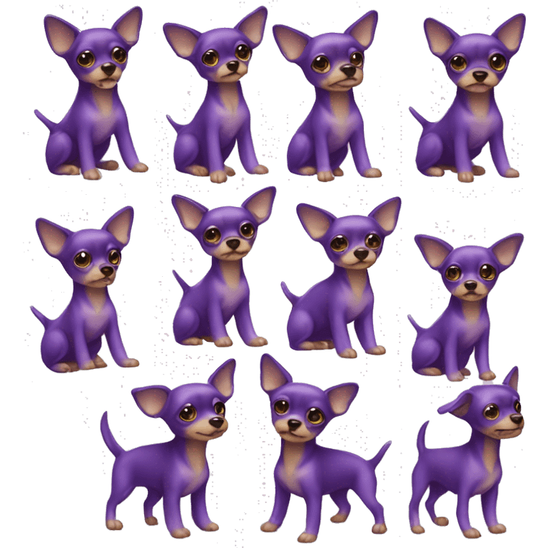 Toy terrier dog of purple color is a girl emoji