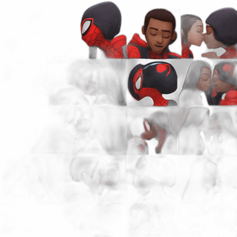 Miles morales kissing Margo less spider verse emoji