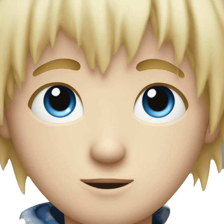 messy fringe boy with blue eyes and blonde hair emoji