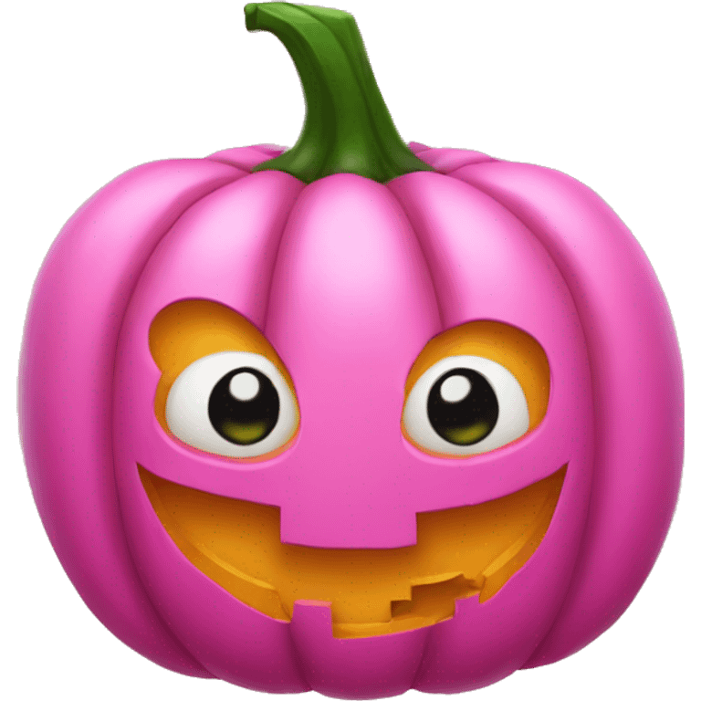 Pink Halloween pumpkin emoji