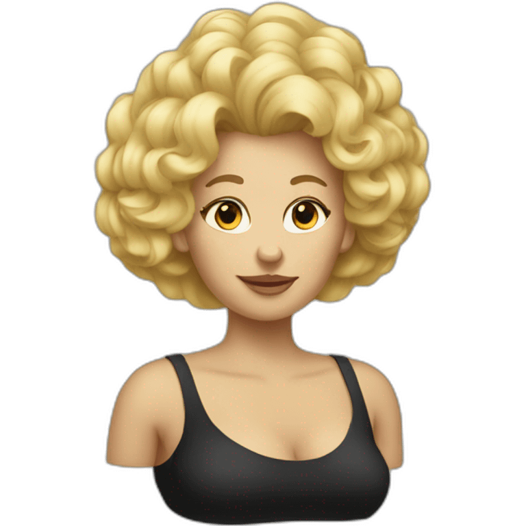 Blond big lady big hair emoji